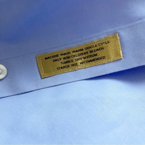 ✨NEW!✨ ROUNDTREE & YORKE Gold Label Long Sleeve Non Iron Pinpoint Shirt - 16/33 - Picture 6 of 11